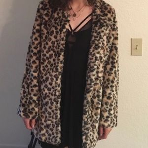 Brand new faux fur leopard/cheetah print coat